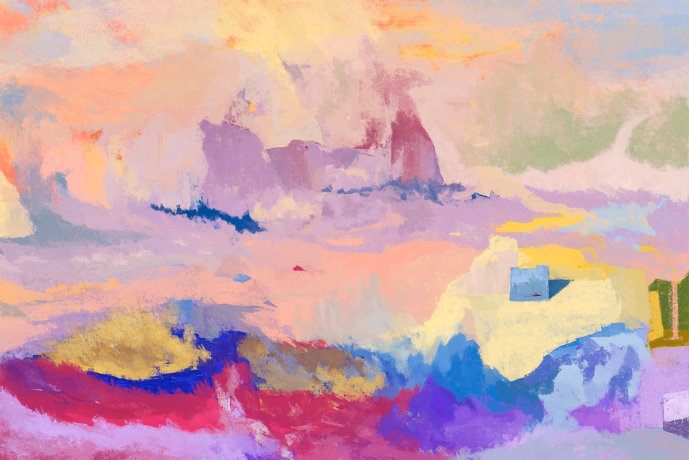An illustration of a peaceful imaginary space 