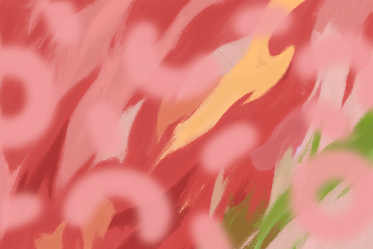 An illustration of multi-colored wind blowing in the forest