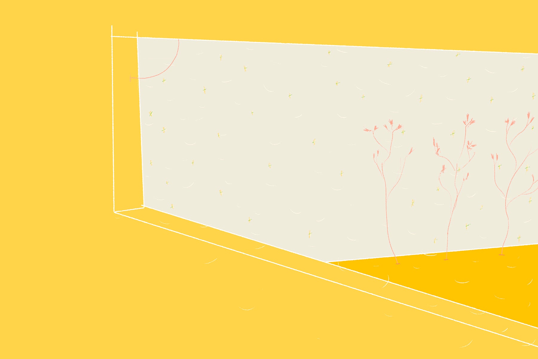 Detail image of a thin plant and an outline of the Sun through window in the room where the voice of "You are loved" is echoing