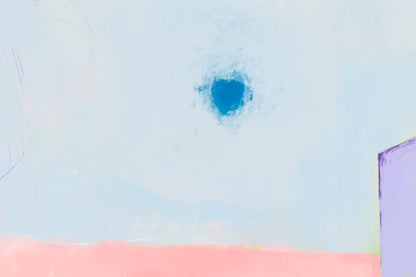 Detail image of Kindling (TOC), Blue color Sun on the Top right side of the painting.