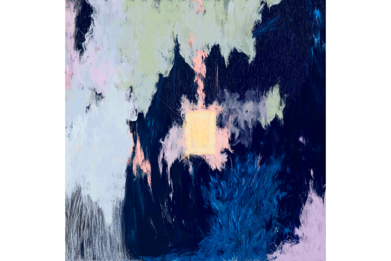 An illustration with a bird eye view looking down a room hoping and praying to rain fall on it. Cloud, rain, splatting water, piercing light.