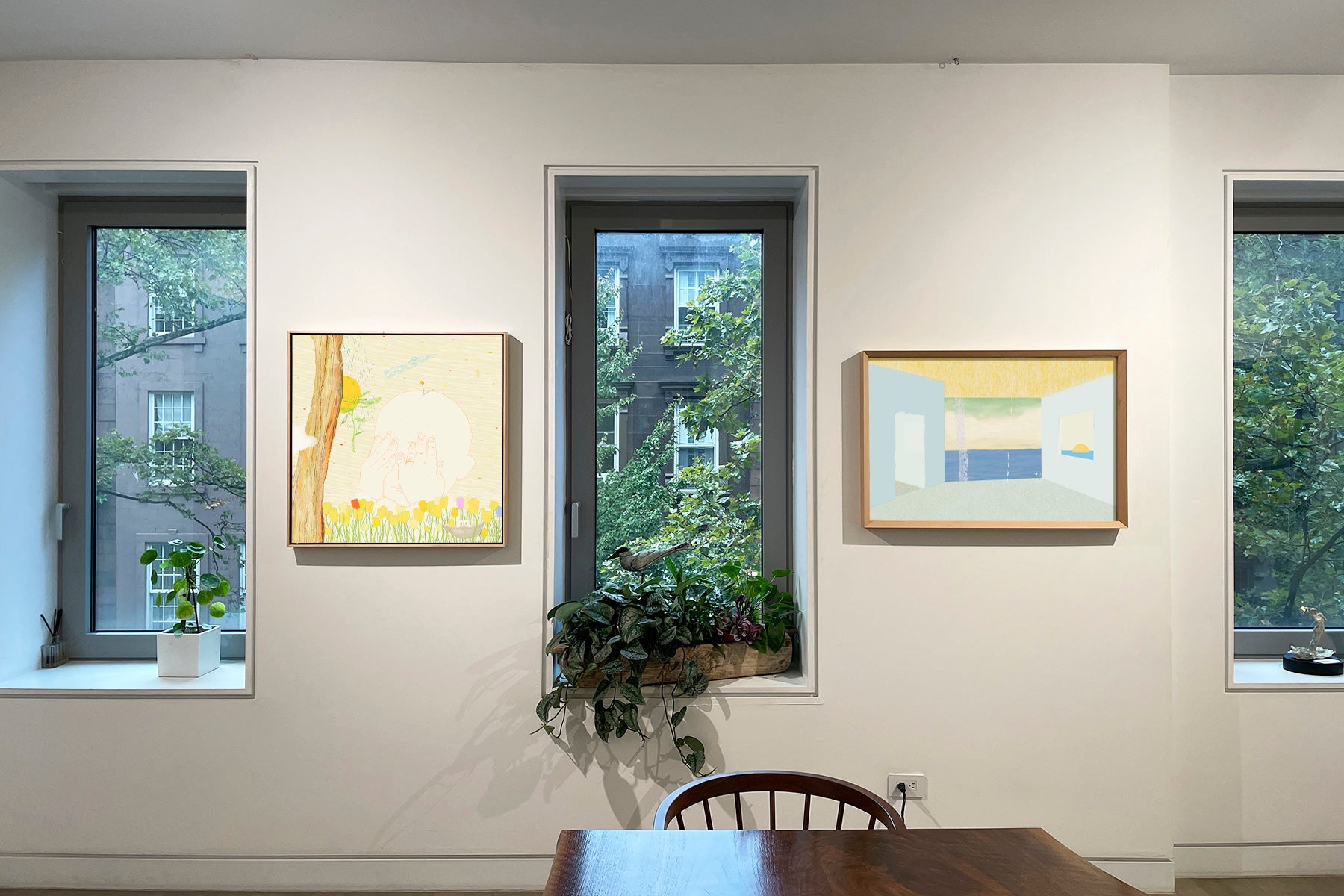 Installation view of artwork 'Delight!' and 'You, a Leftover'